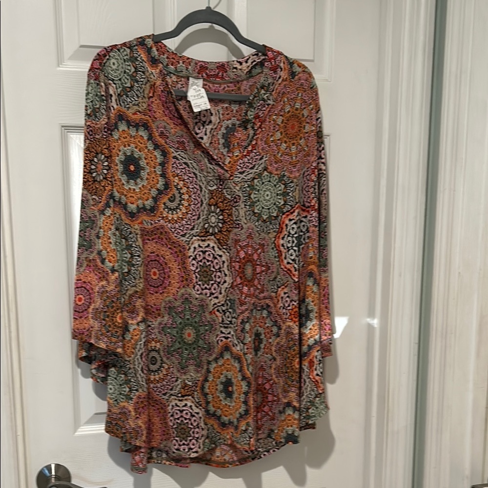 Multicolor Bohemian Print Women's Top